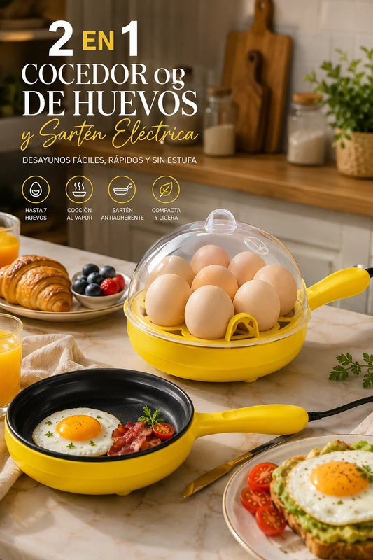 Sartén Eléctrica 2 en 1 para Huevos