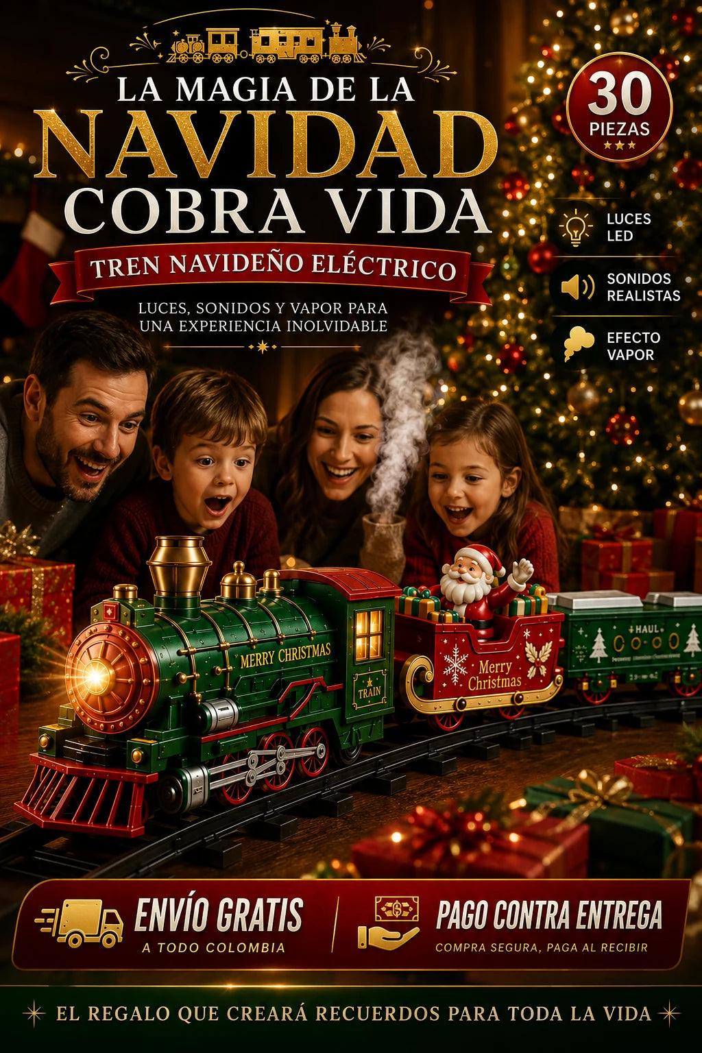 TREN CON HUMO, LUCES, SONIDO