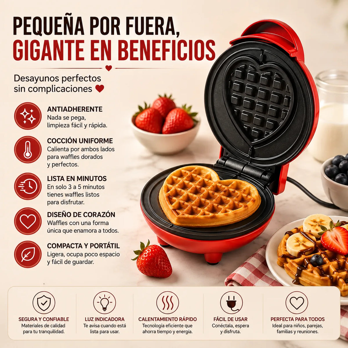 Beneficios de la mini waflera corazón